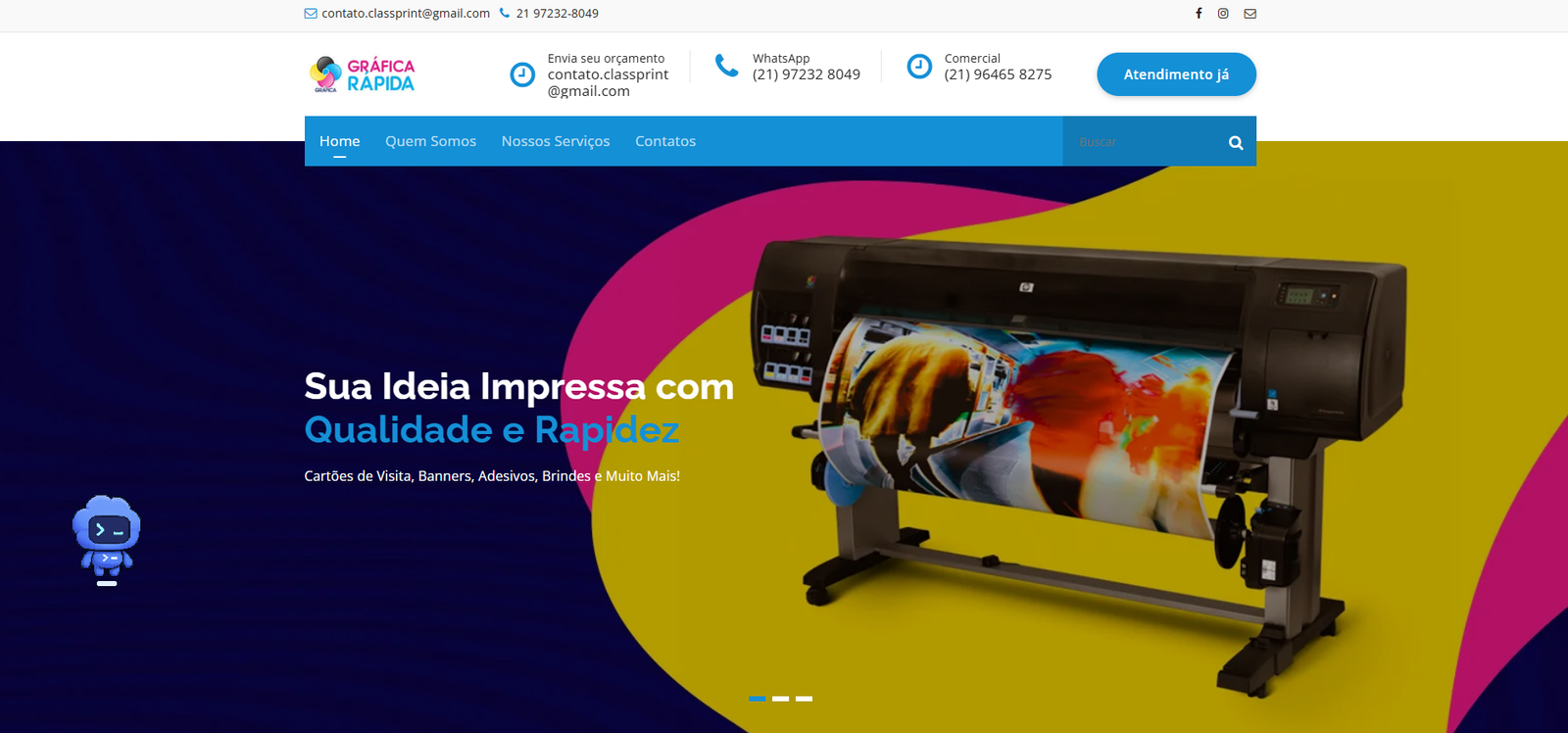 Prévia do site da Class Print Gráfica Rápida