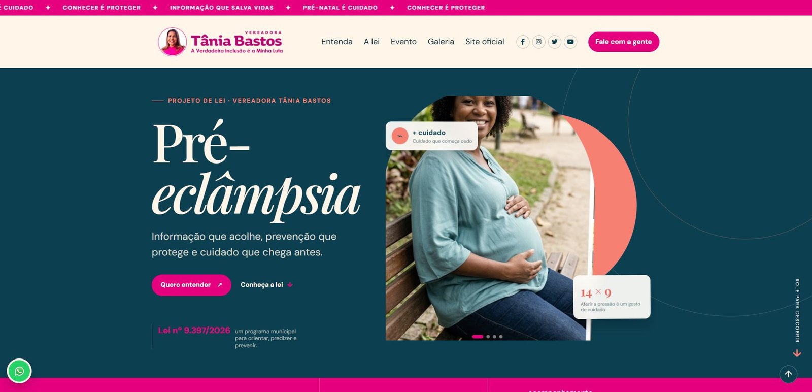 Conscientização sobre Pré-eclâmpsia: Campanha de Saúde Maternal – Vereadora Tânia Bastos