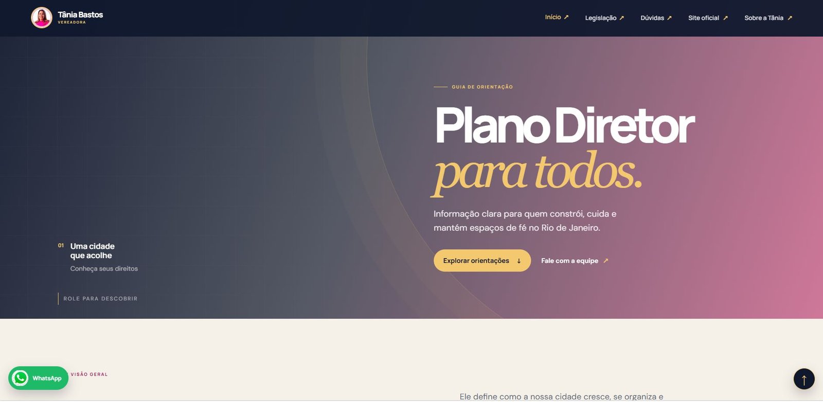 Plano Diretor Para Todos: Guia de Orientação Legislativa – Vereadora Tânia Bastos